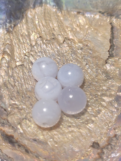 Fil de perles - Calcédoine Bleue A