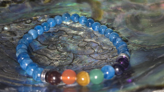 Apatite Bleue & Pierres des Chakras – Bracelet énergétique