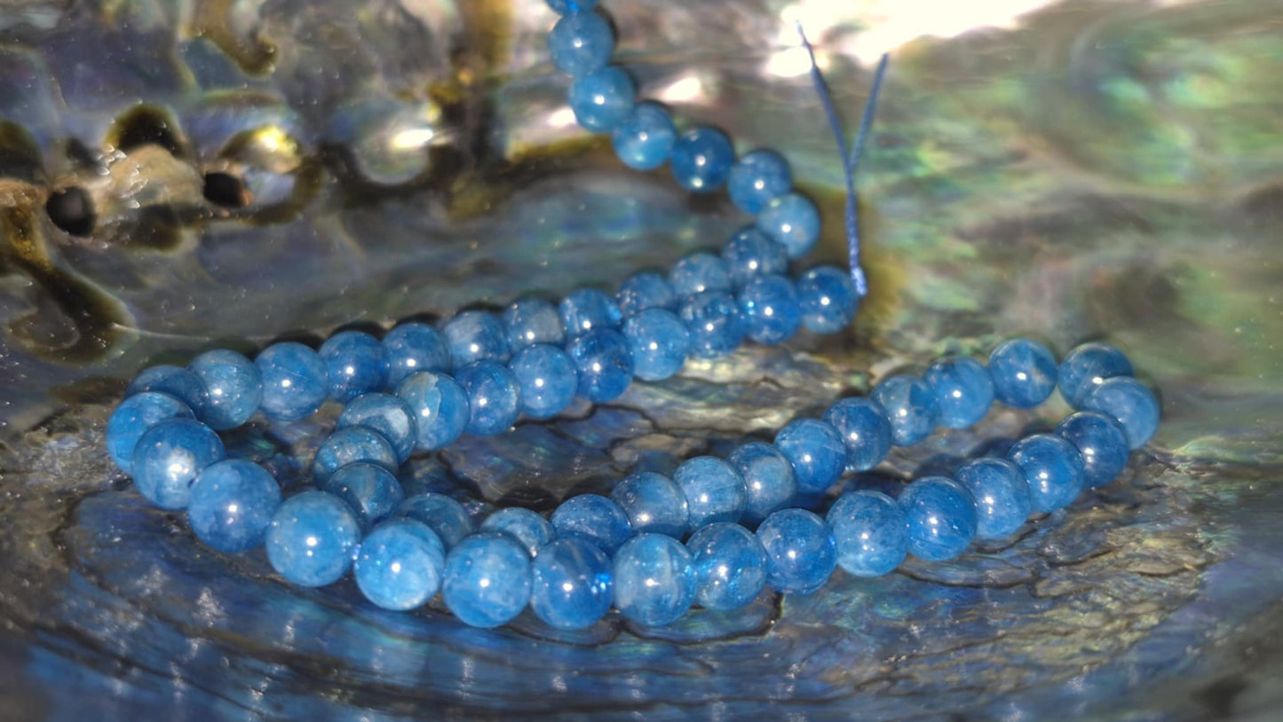 Fil de perles - Apatite bleue A