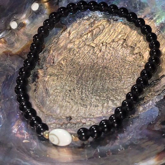Bracelet Œil de Sainte-Lucie &   Oeil Céleste(Obsidienne)-Pierre naturelle