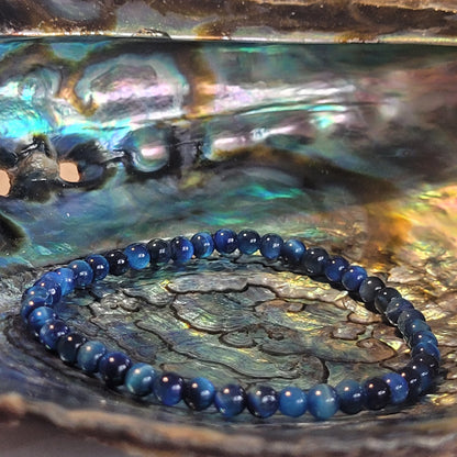 Bracelet Œil de Tigre Bleu Turquoise – Pierre naturelle teintée