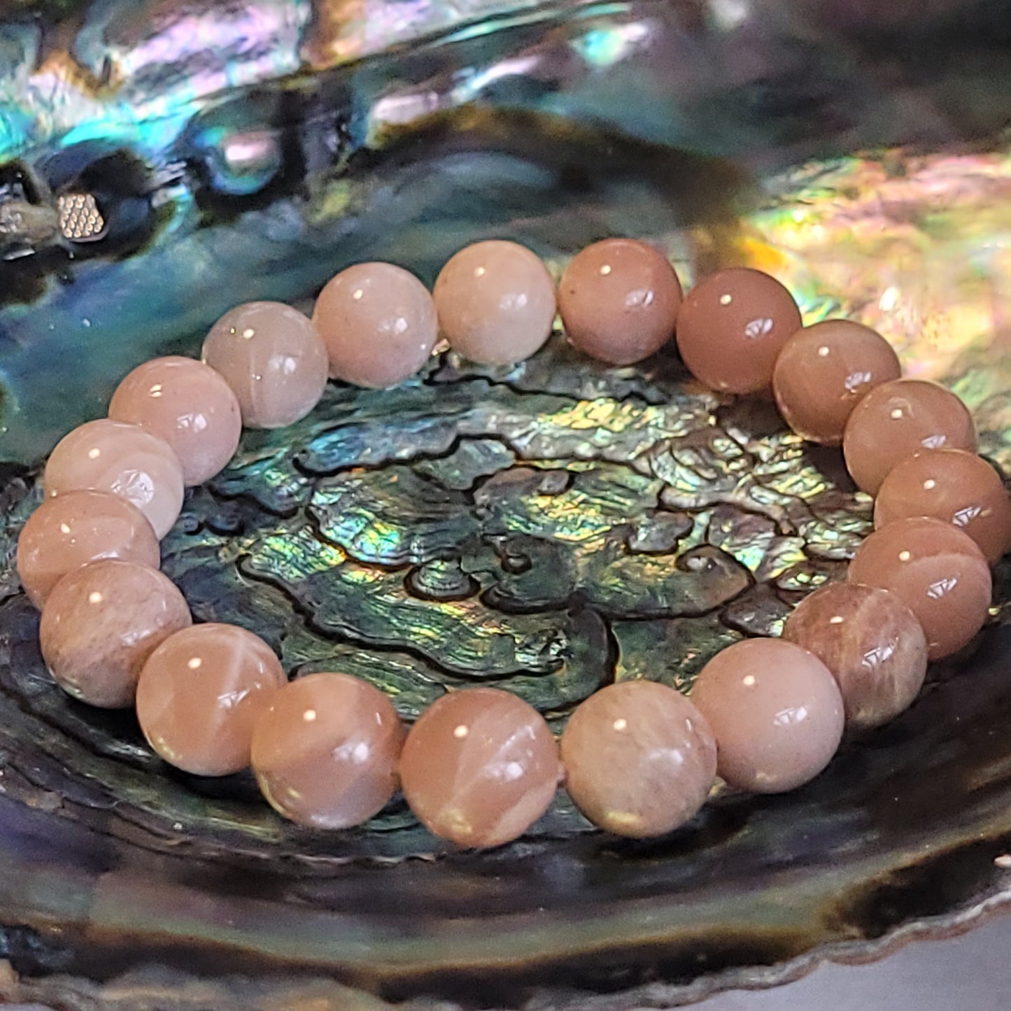 Bracelet Pierre de Lune rosée – Pierre naturelle