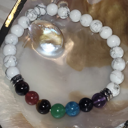 Bracelet Howlite Chakras – Bracelet énergétique