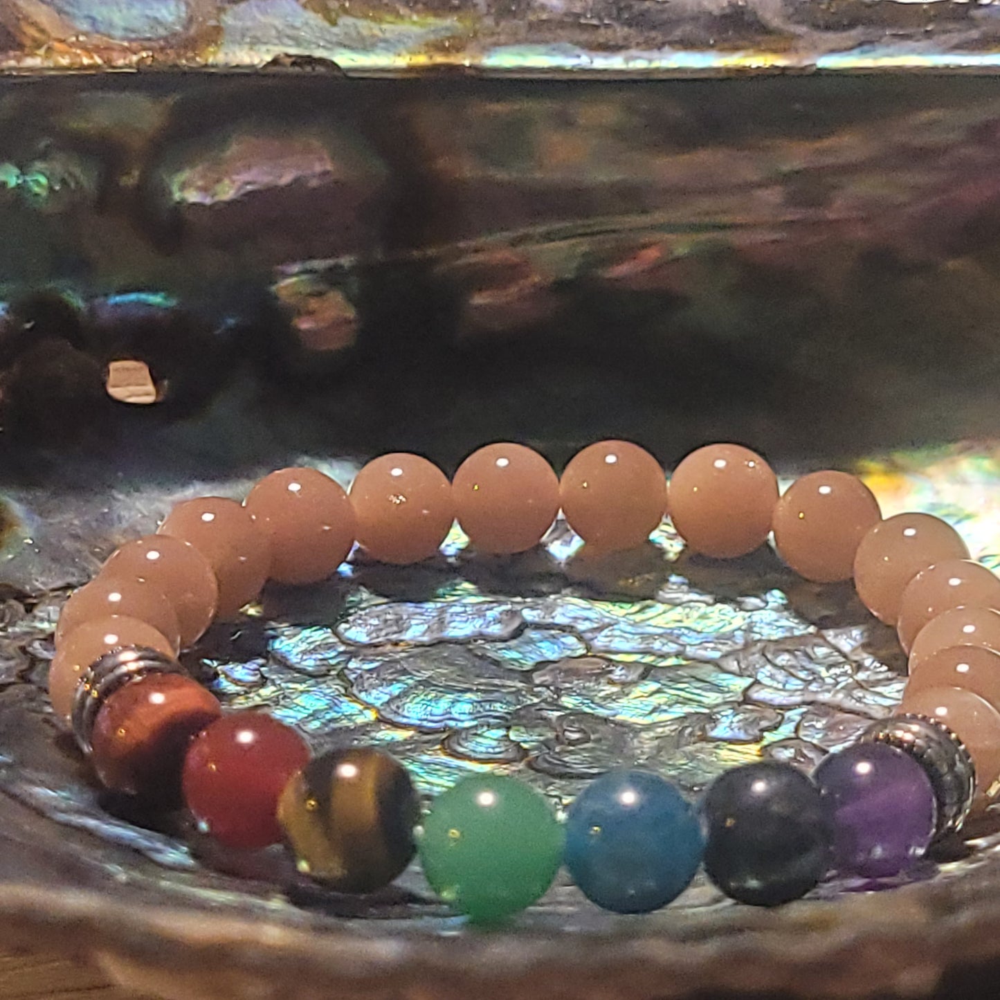 Bracelet Chakras en pierre du Soleil