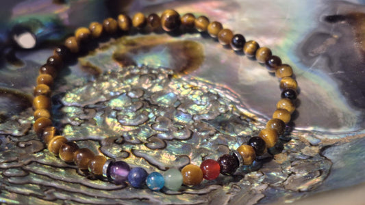 Œil de Tigre & Pierres des Chakras – Bracelet énergétique