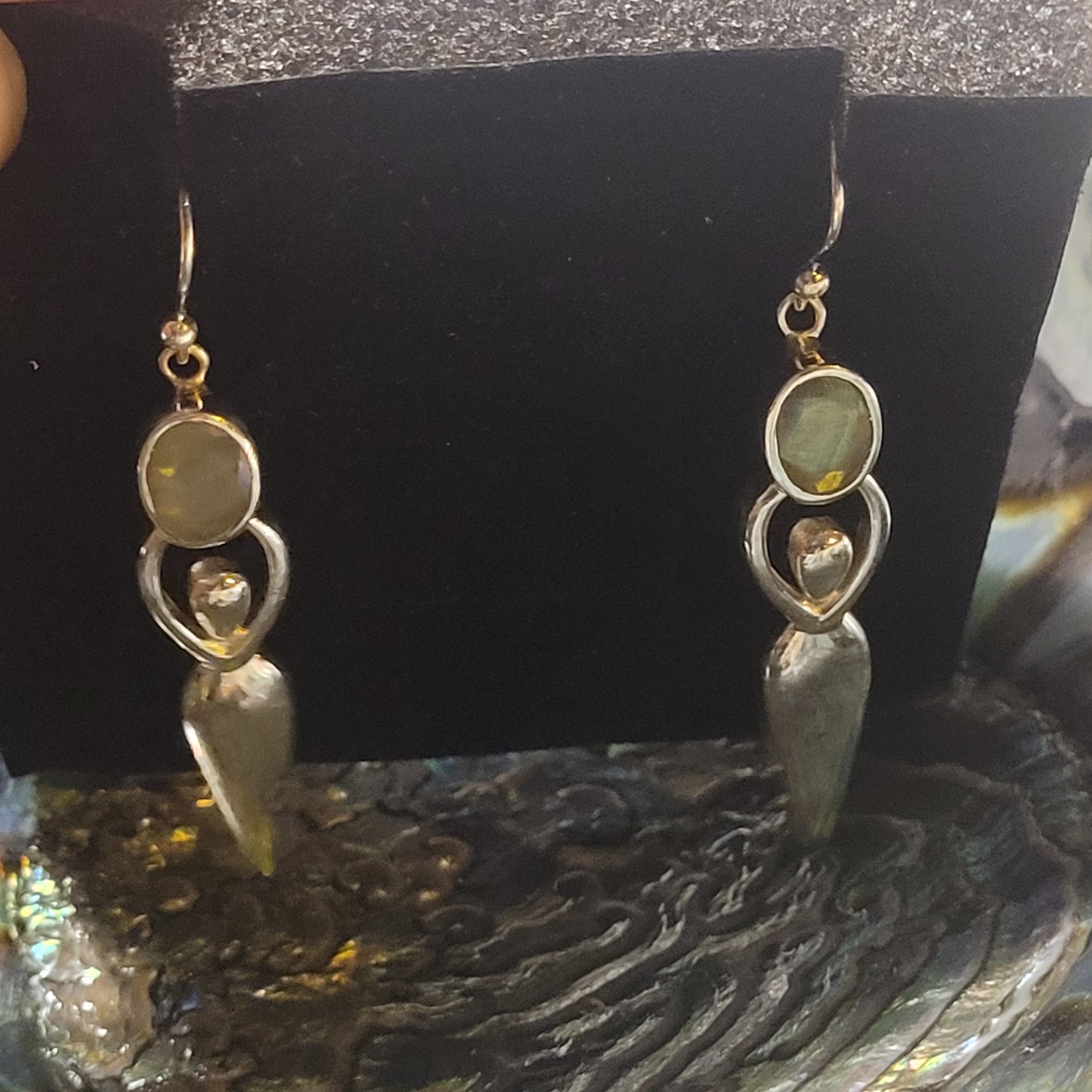 Boucles d’oreilles Déesse – Labradorite & Argent 925