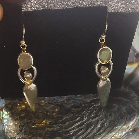 Boucles d’oreilles Déesse – Labradorite & Argent 925