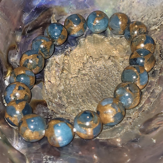 Bracelet en Jaspe Impérial Brun bleue