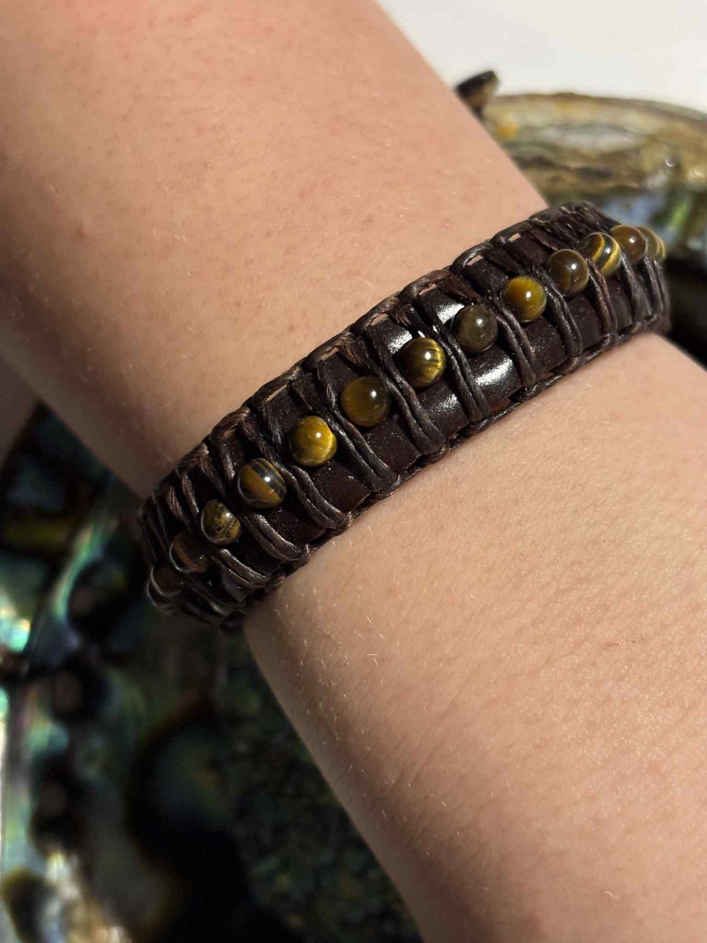 Bracelet Œil de Tigre – Bracelet en cuir