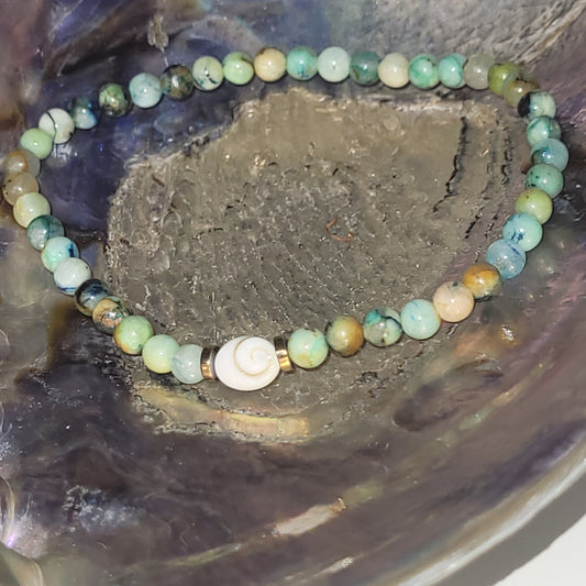 Bracelet Œil de Sainte-Lucie et Chrysocolle de Chine – Bracelet énergétique