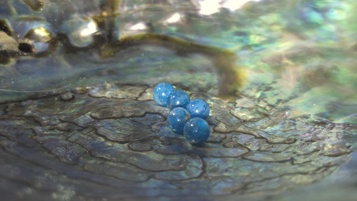 Fil de perles - Apatite bleue A