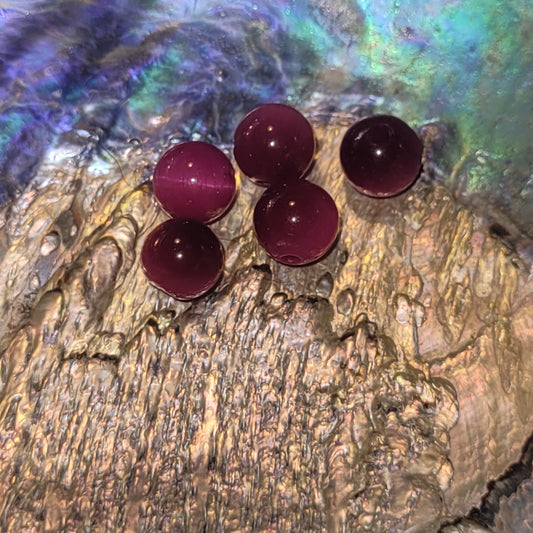 Fil de perles - Œil de tigre teinté Fushia