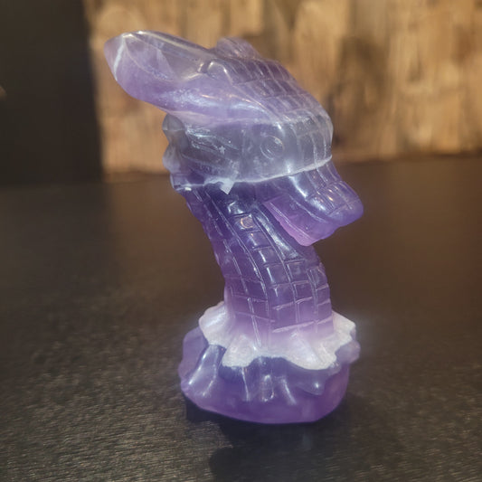 Dragon en Améthyste Chevron – Sculpture décorative