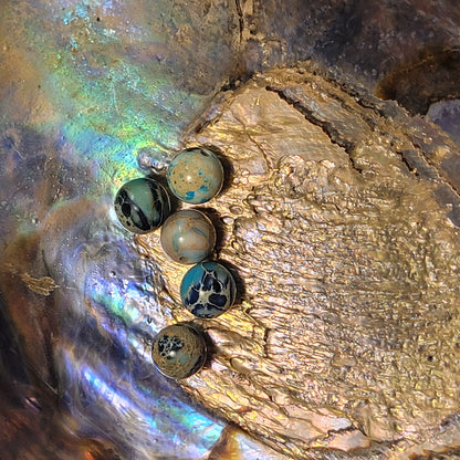 Fil de perles - Jaspe impériale bleue "Terre"