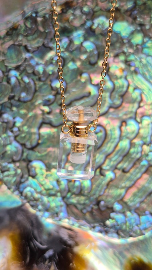 Pendentif Cristal de Roche – Flacon énergétique