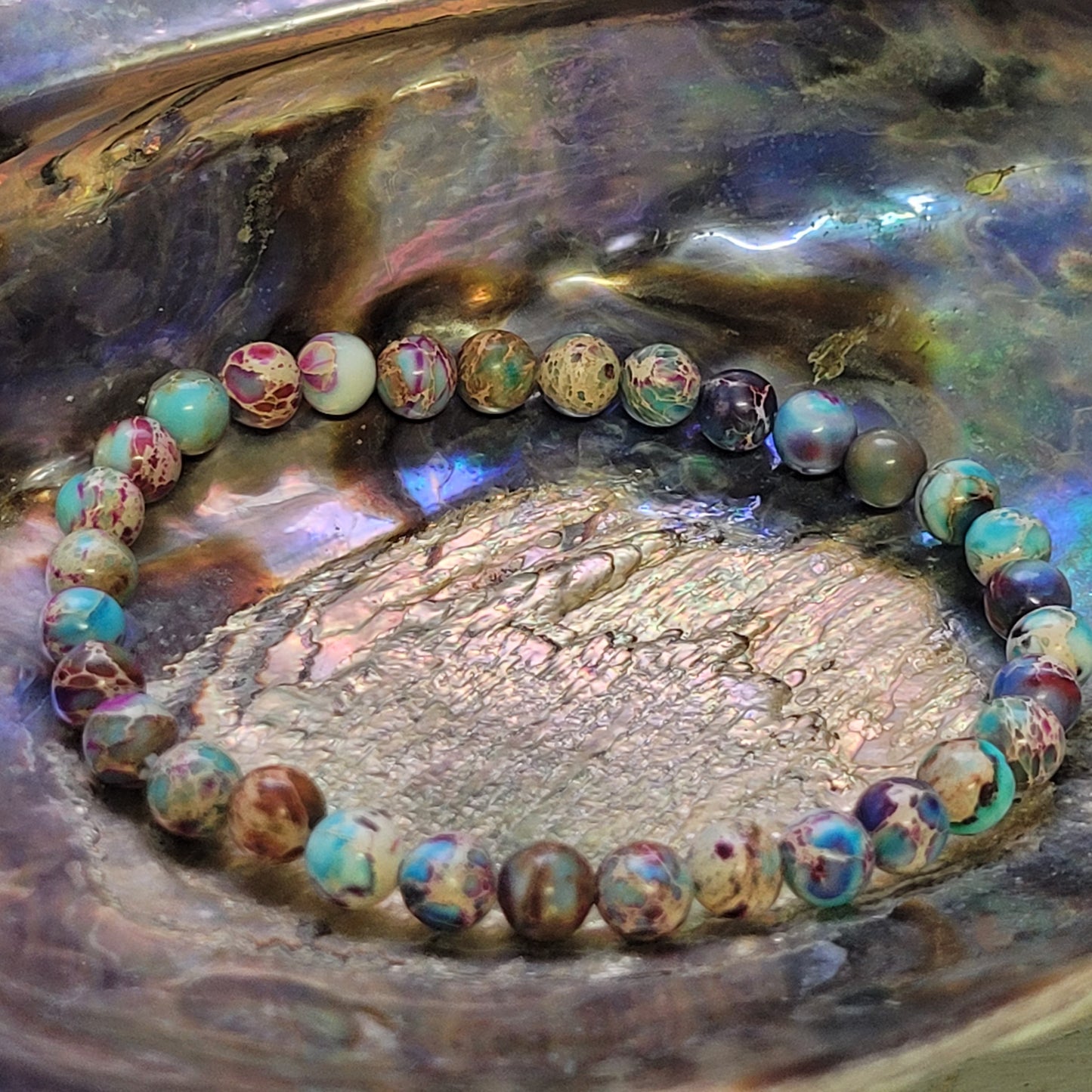 Bracelet Jaspe Impérial violet Turquoise