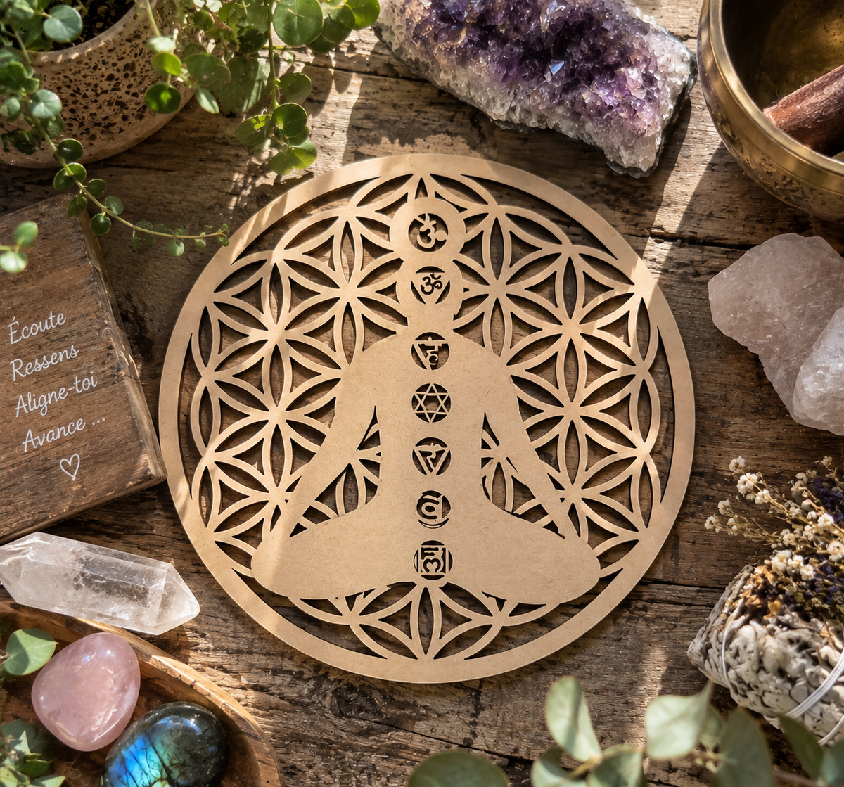 Fleur de Vie Bouddha – Décoration sacrée