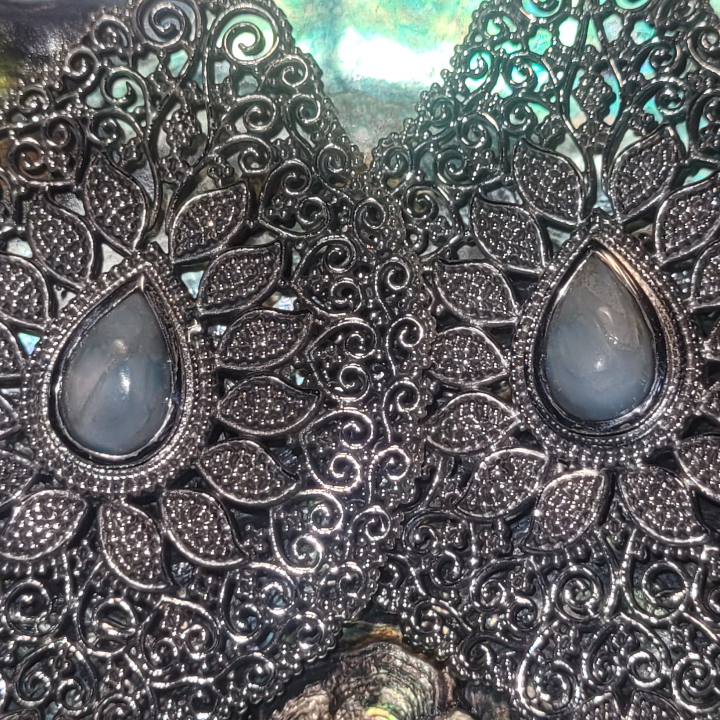 Boucles Larimar – Boucles d’oreilles en argent 925