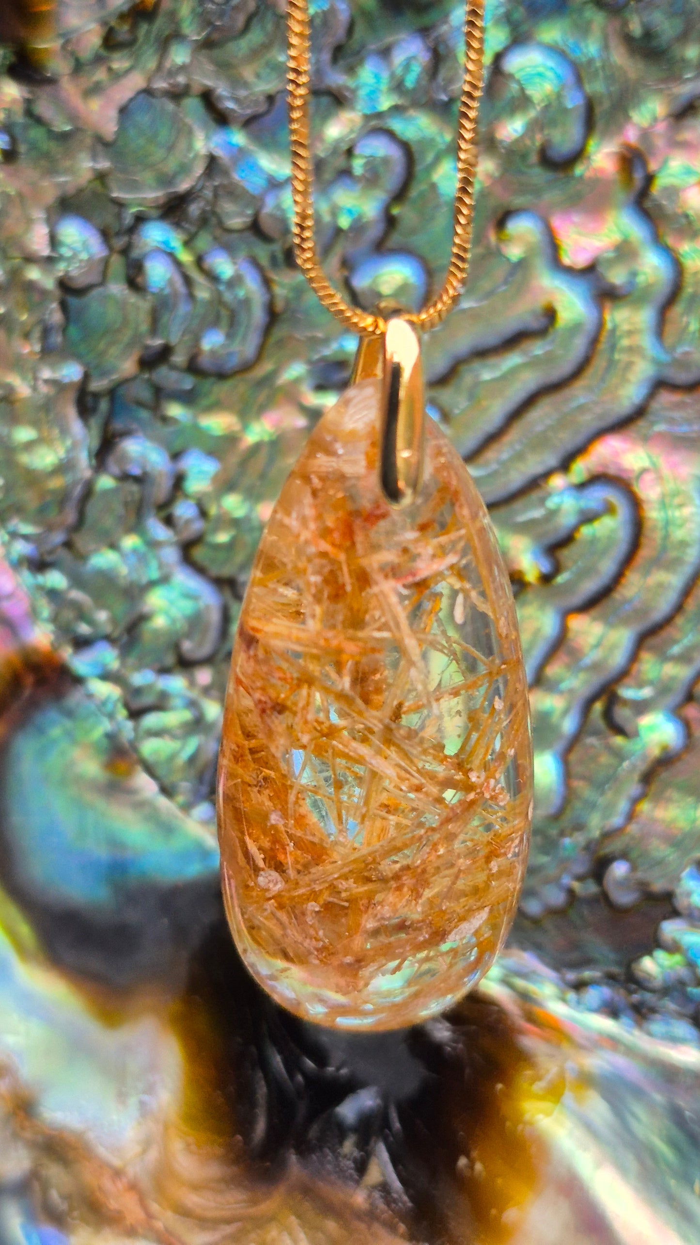 Quartz Rutile Cuivrée – Pendentif énergétique