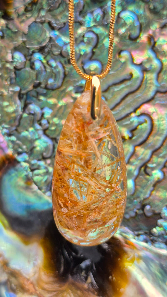 Quartz Rutile Cuivrée – Pendentif énergétique