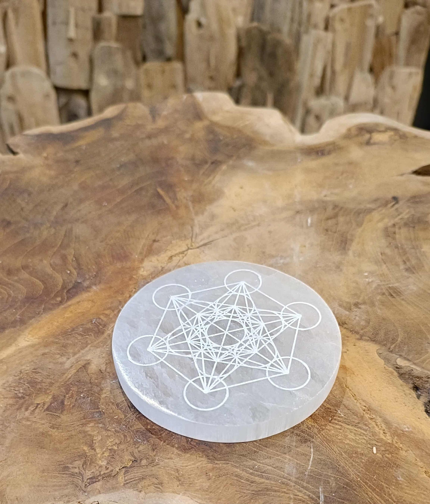 Cube de Métatron en Sélénite – Plateau de rechargement