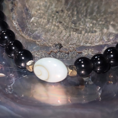 Bracelet Œil de Sainte-Lucie &   Oeil Céleste(Obsidienne)-Pierre naturelle