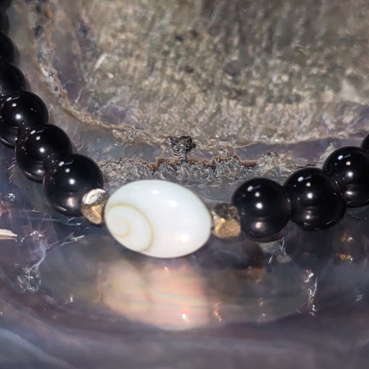 Bracelet Œil de Sainte-Lucie &   Oeil Céleste(Obsidienne)-Pierre naturelle