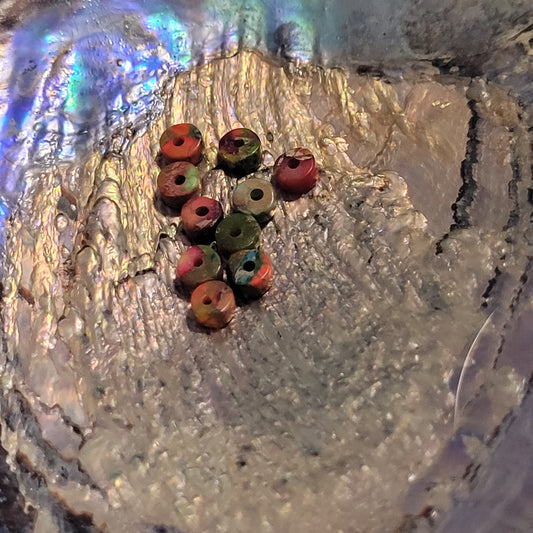 Sachet de 10 perles Heishi en Jaspe Impérial Multicolore – Perles naturelles chauffées