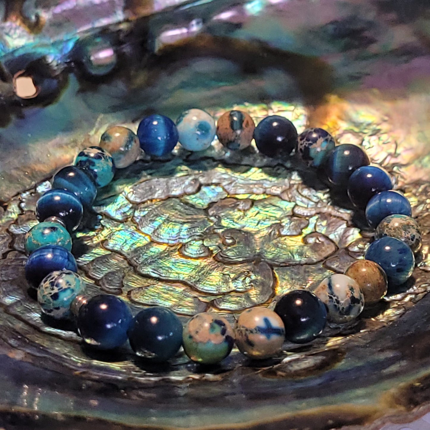 États d’Âmes – Bracelet signature (Jaspe Impérial & Œil de Tigre Teinté)