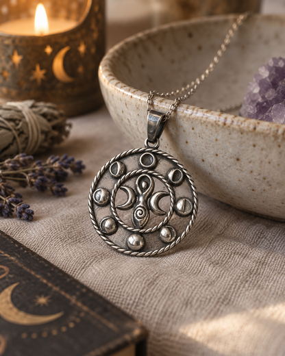Pendentif Cycles Lunaire Sacré – Bijou en argent 925