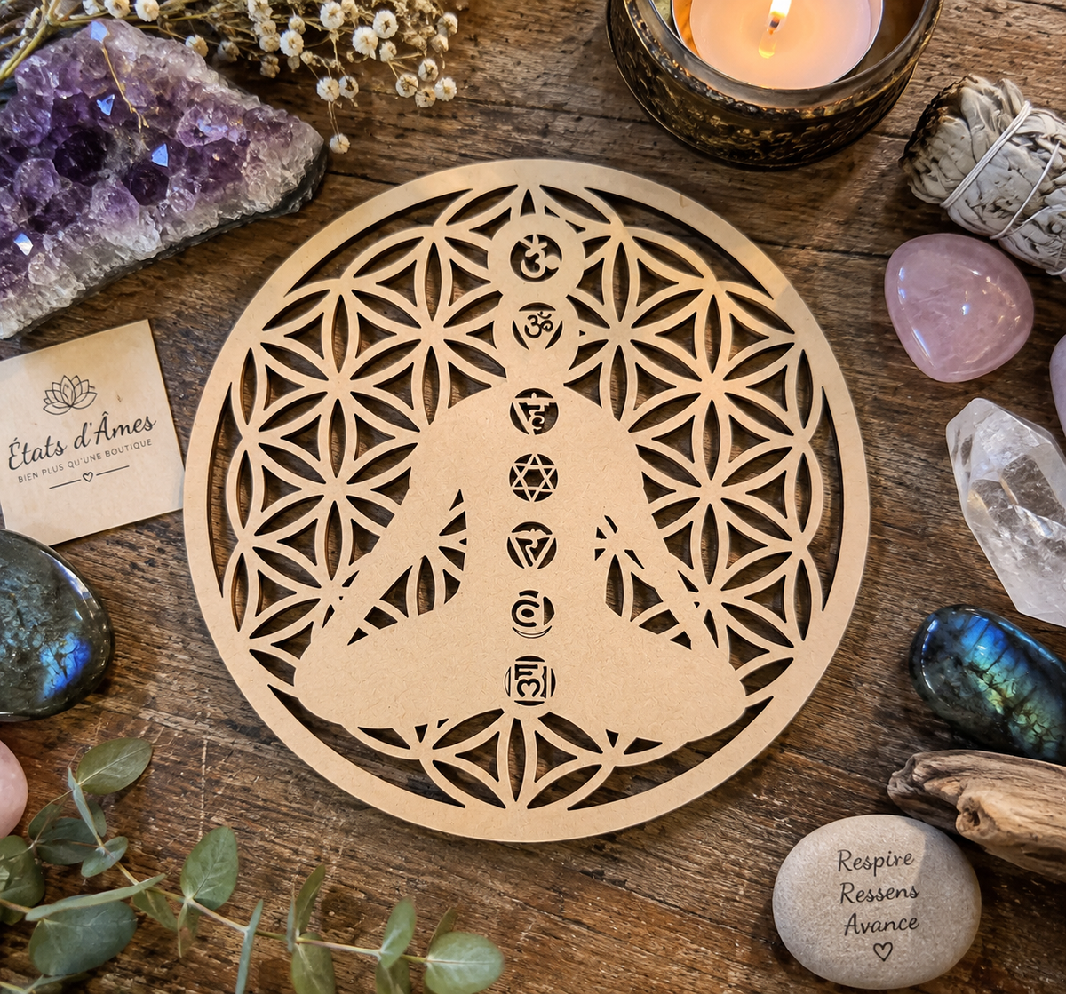 Fleur de Vie Bouddha – Décoration sacrée