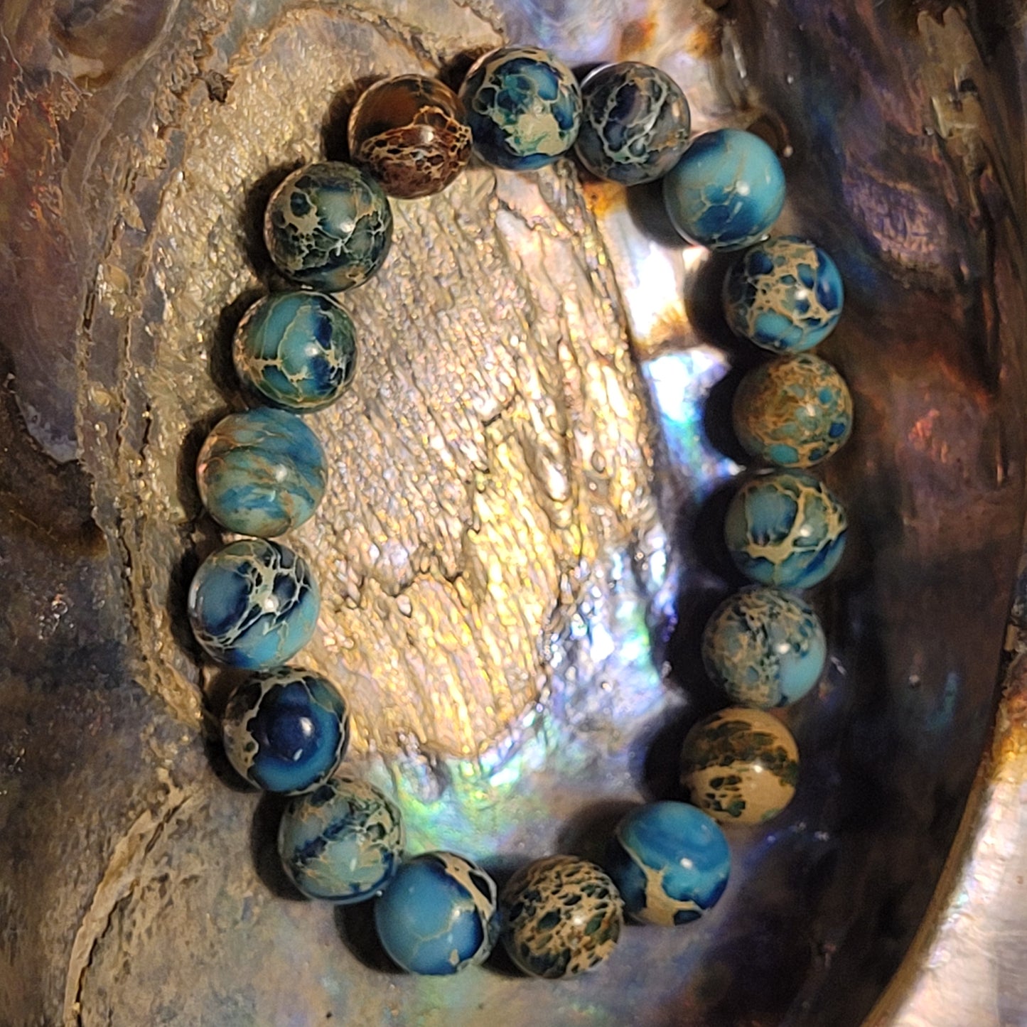 Bracelet Jaspe Impérial Bleue "Terre"