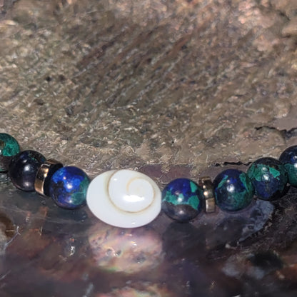 Bracelet Œil de Sainte-Lucie et Azurite – Bracelet énergétique 4 mm