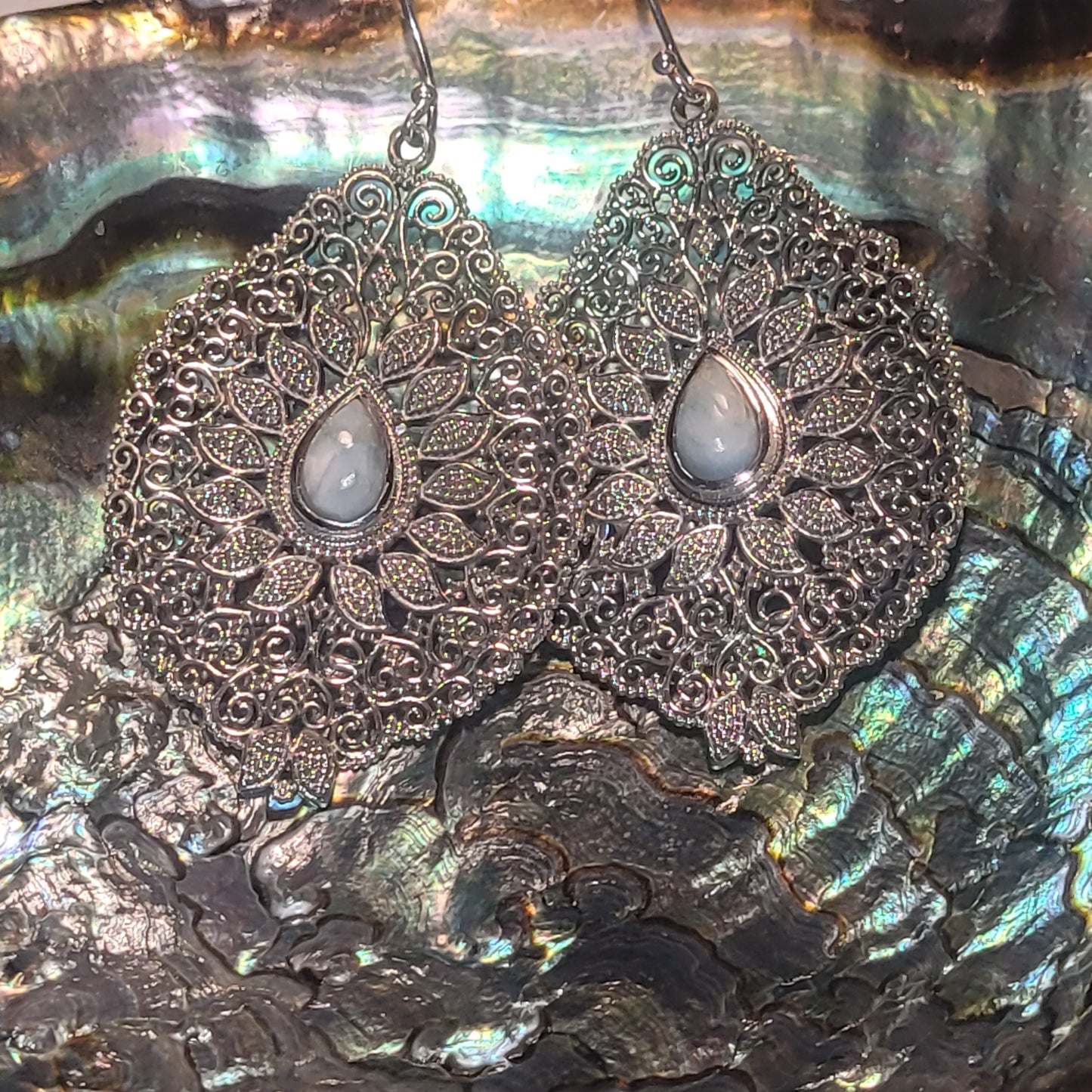 Boucles Larimar – Boucles d’oreilles en argent 925