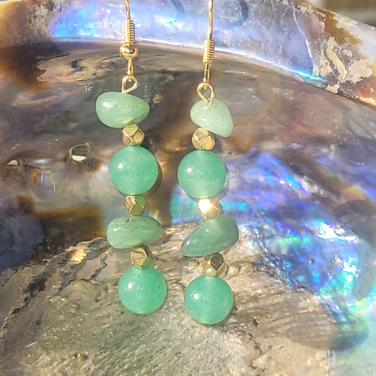 Aventurine Verte – Boucles d’oreilles artisanales